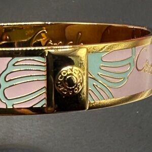 Coach Gold and Pink Floral Bracelet